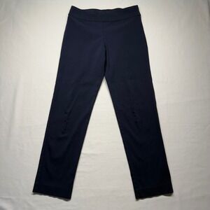 Krazy Larry Pull On Pants Women 6 Navy Straight Leg Stretch Work Career Golf